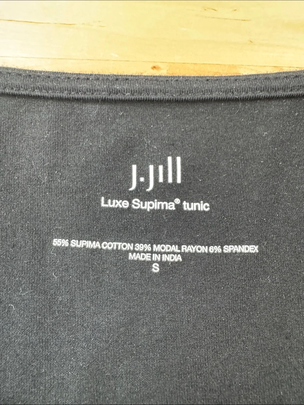 J Jill Luxe Supima Tunic Shirt Black Size S Soft Stretch